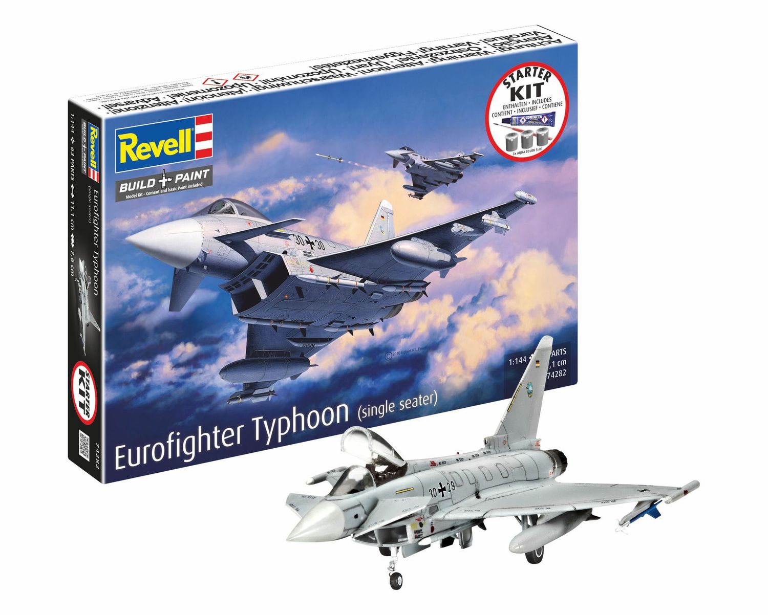 Revell 74282 - Starter Kit Eurofighter Typhoon (single seater) 1:144
