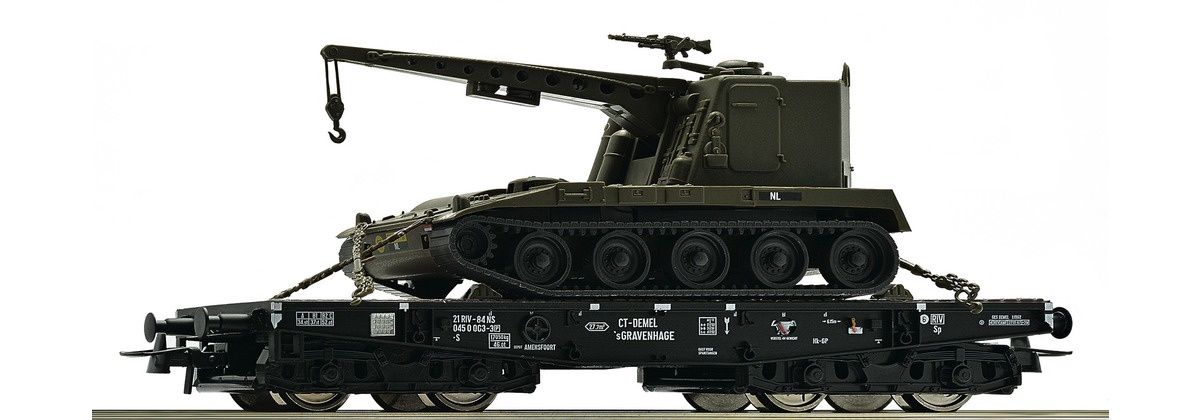 Roco 67474 - Schwerlastwagen mit einem Bergepanzer M578, NS