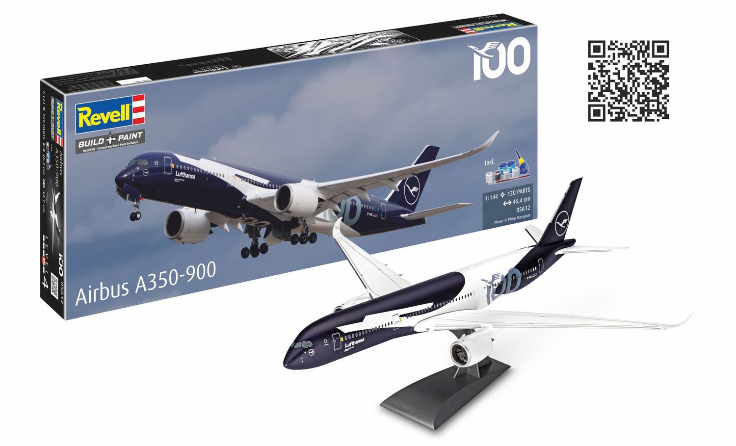 Revell 05612 - Gift Set A350-900 - Lufthansa 100years  met basisaccessoires 1:144
