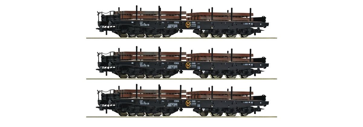 Roco 6600263 - 3-tlg. Set: Schwerlast-Flachwagen, NS