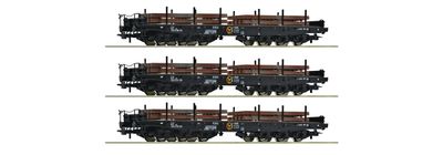 Roco 6600263 - 3-tlg. Set: Schwerlast-Flachwagen, NS