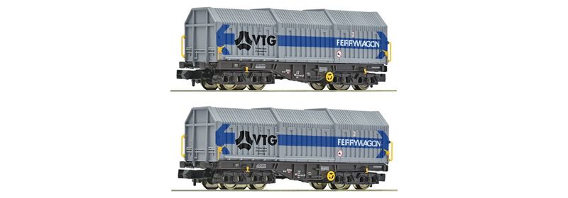 Fleischmann 6660080 - 2-tlg. Set: Teleskophaubenwagen, VTG, N