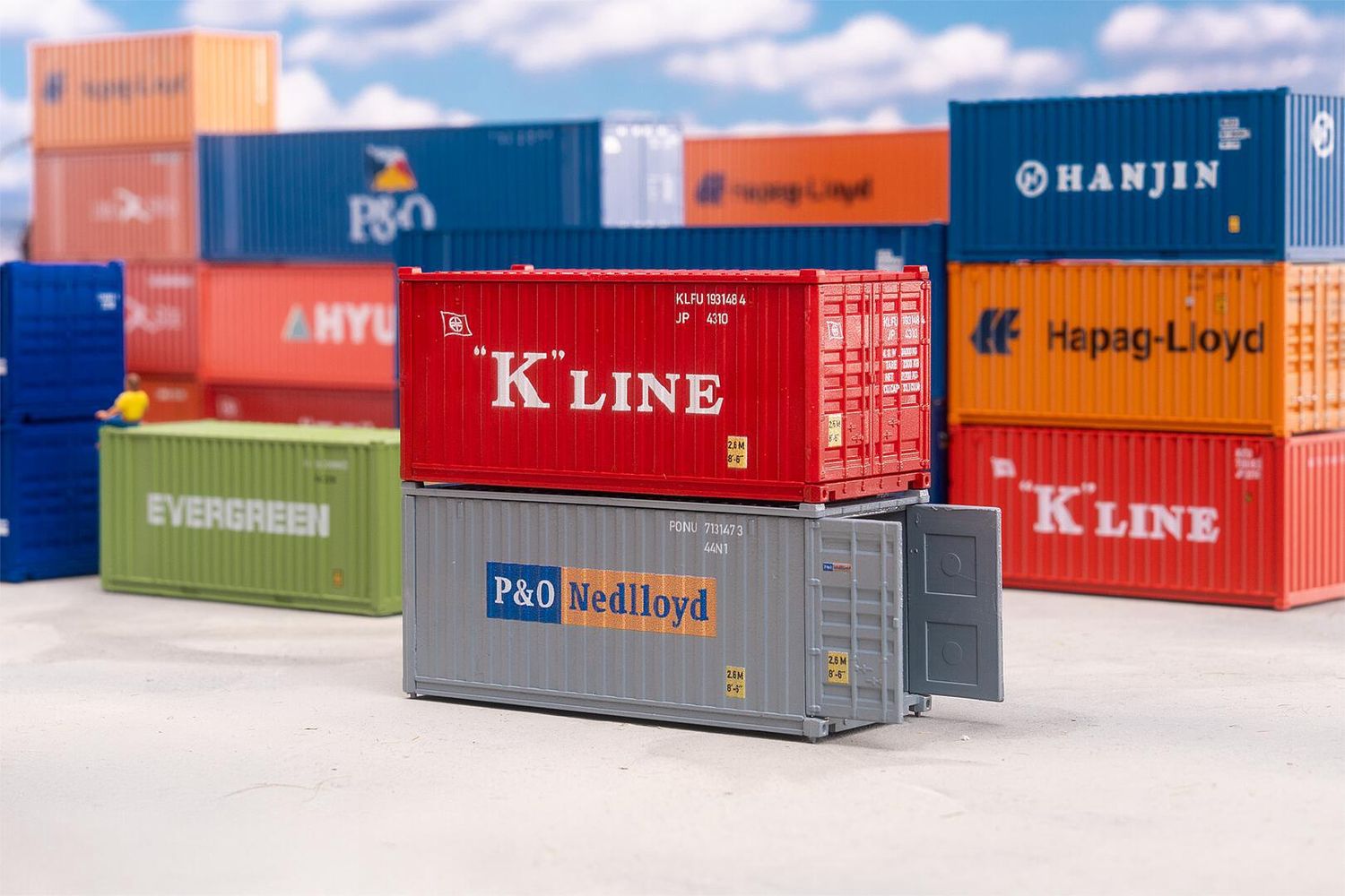 Faller 182006 - 20' Container K-LINE en P&amp;O H0