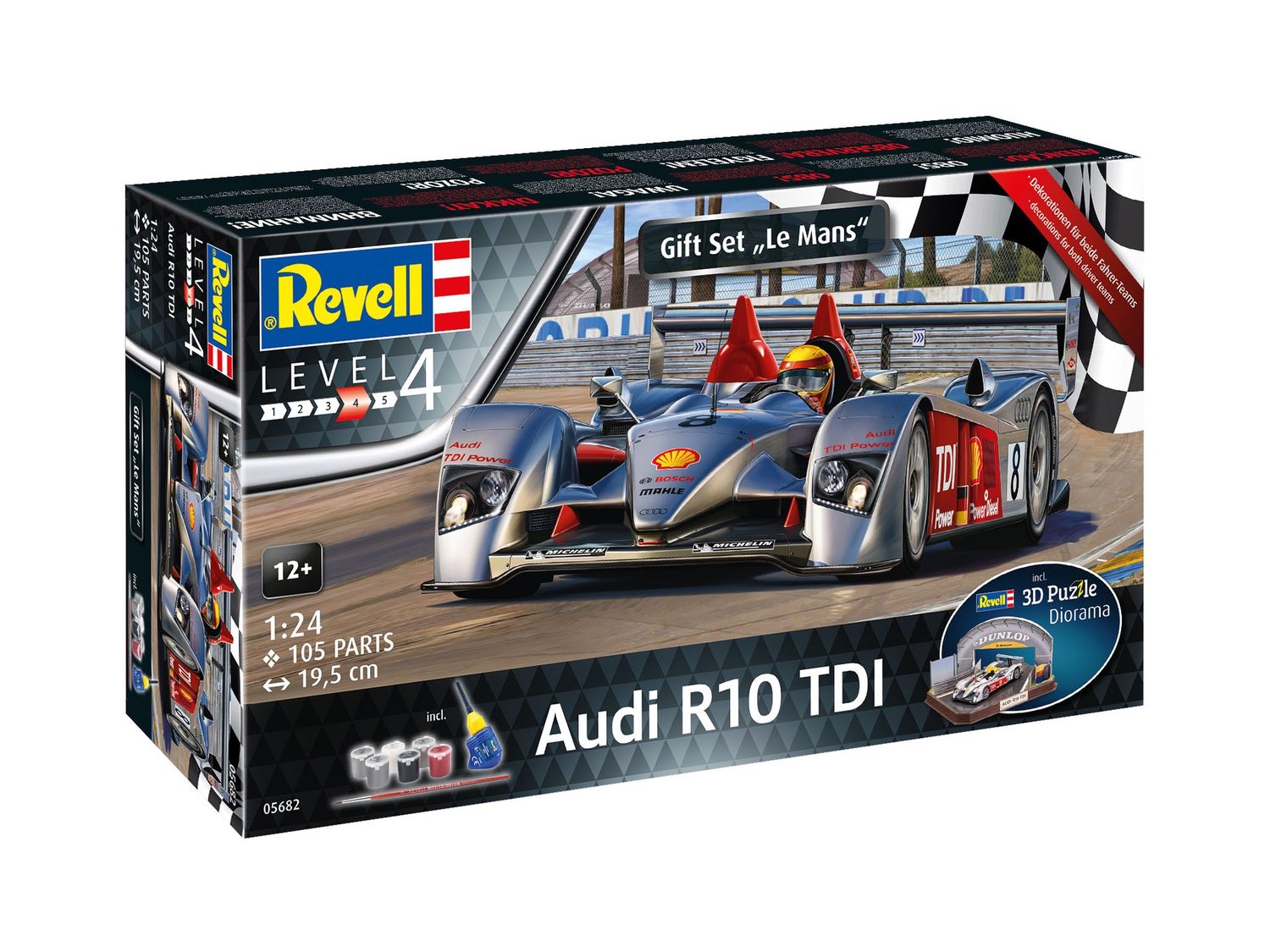 Revell 05682 - Geschenkset Audi R10 TDI Le Mans + 3D Puzzle Diorama 1:24