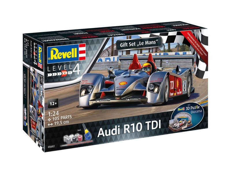 Revell 05682 - Geschenkset Audi R10 TDI Le Mans + 3D Puzzle Diorama 1:24