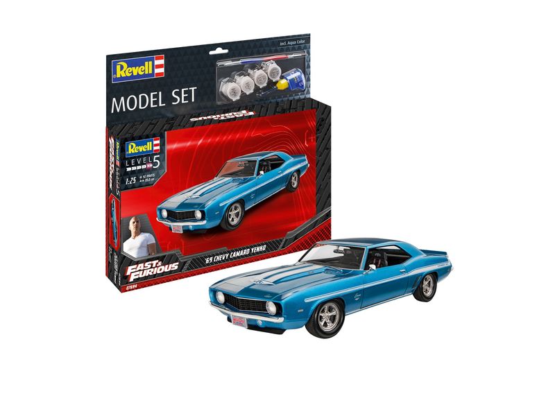 Revell 67694 - F&amp;F 1969 Chevy Camaro Yenko (incl. lijm en verf) 1:25