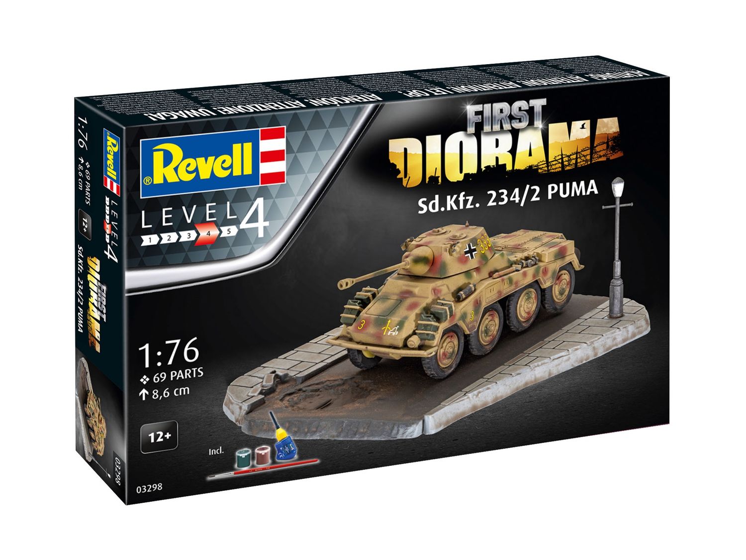 Revell 03298 - First Diorama Sd.Kfz. 234/2 Puma (incl. lijm en verf) 1:76