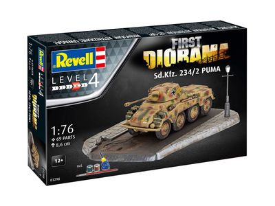 Revell 03298 - First Diorama Sd.Kfz. 234/2 Puma (incl. lijm en verf) 1:76