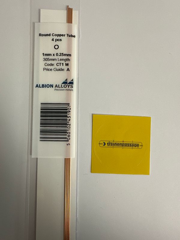 Albion CT1M - Copper Tube 1.0mm x 0.30mm
