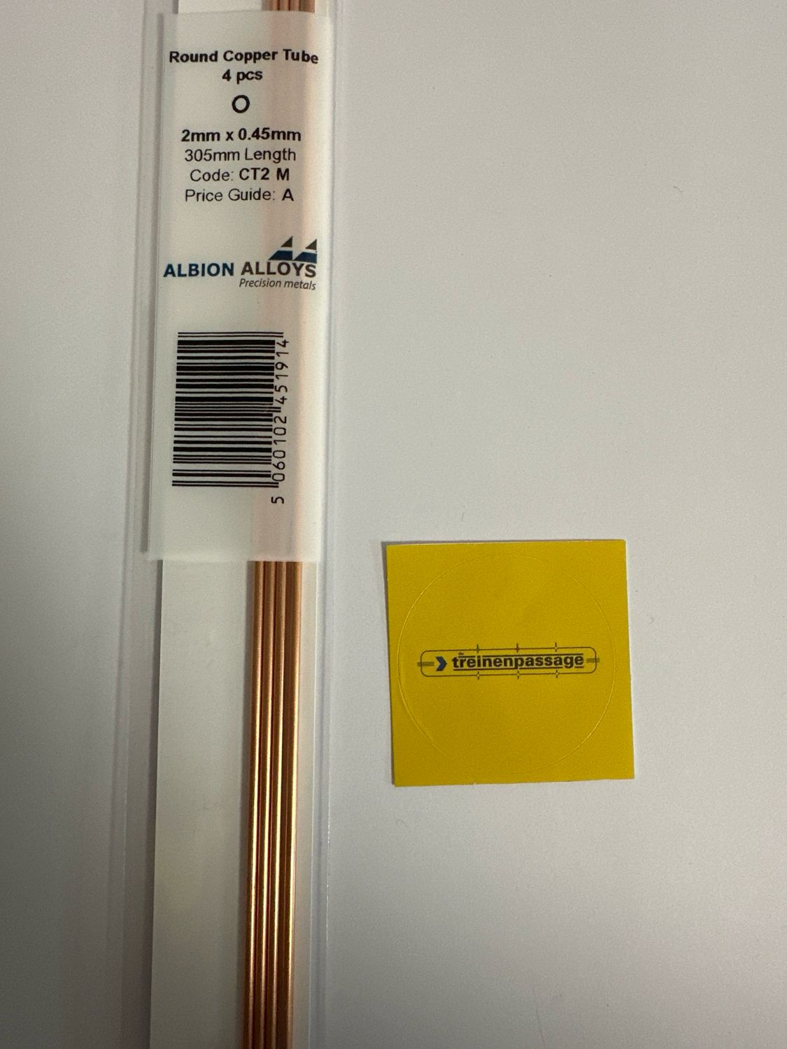 Albion CT2M - Copper Tube 2.0mm x 0.45mm