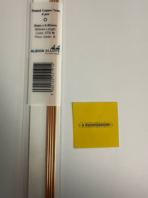 Albion CT2M - Copper Tube 2.0mm x 0.45mm