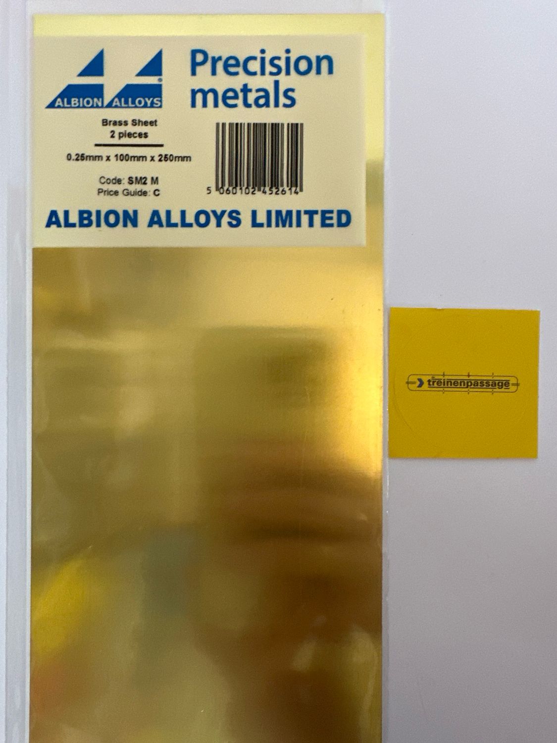 Albion SM2M - Brass Sheet 0.25mm x 100mm x 250mm