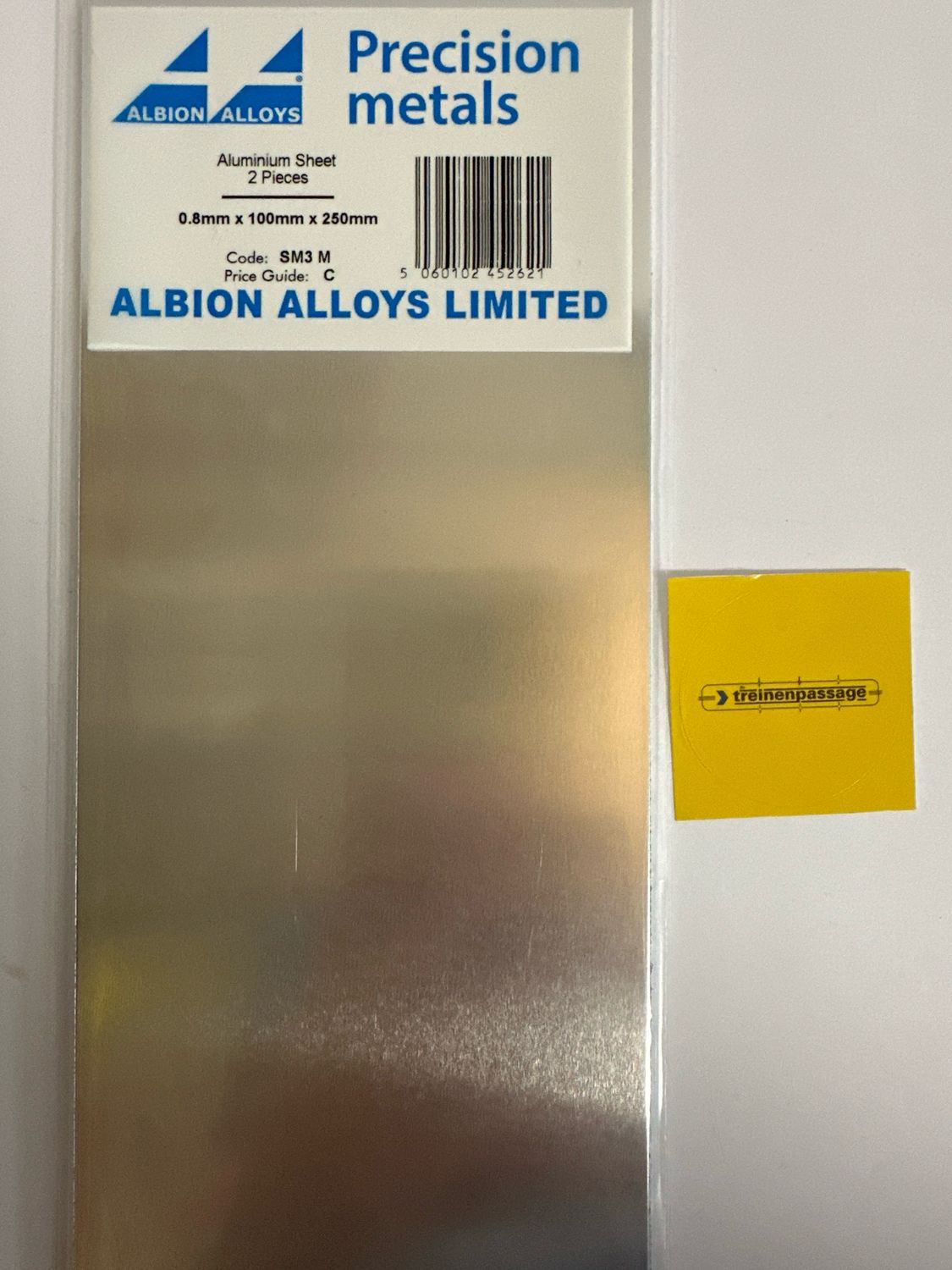 Albion SM3M - Aluminium Sheet 0.80mm x 100mm x 250mm