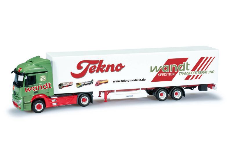 Herpa 1:87 - Mercedes-Benz Actros Streamspace box semitrailer "Wandt / Tekno"