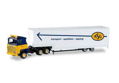 Herpa 1:87 - Scania 141 jumbo box semitrailer "ASG" (S)