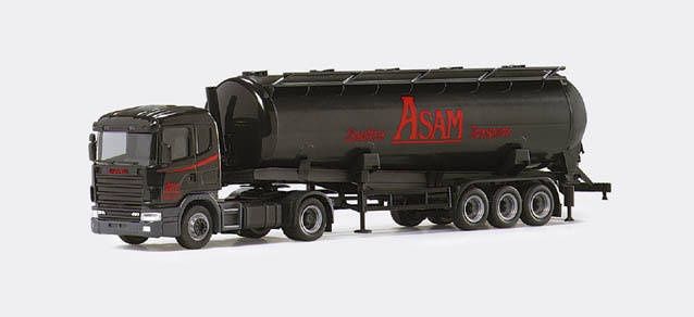 Herps 1:87 - Scania 124 bulk semitrailer truck 56m³ 'Asam Spedition'