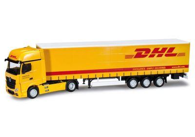 Herpa 1:87 - Mercedes-Benz Actros Gigaspace curtain canvas semitrailer „DHL“