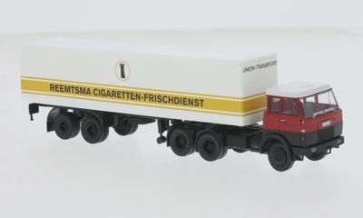 Brekina 1:87 - Hanomag Henschel F 221 S Koffer-SZ, 1969, Union Transport - Reemtsma