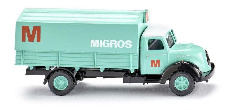 Wiking 1:87 - Pritschen-Lkw (Magirus Sirius) "Migros"