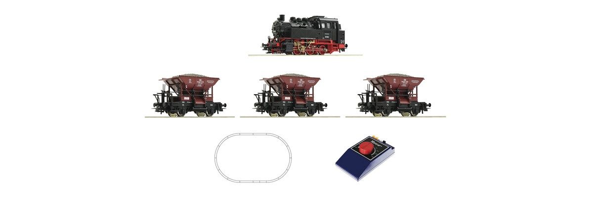 Roco 51159 - Analog Start Set: Dampflokomotive BR 80 mit Güterzug, DB