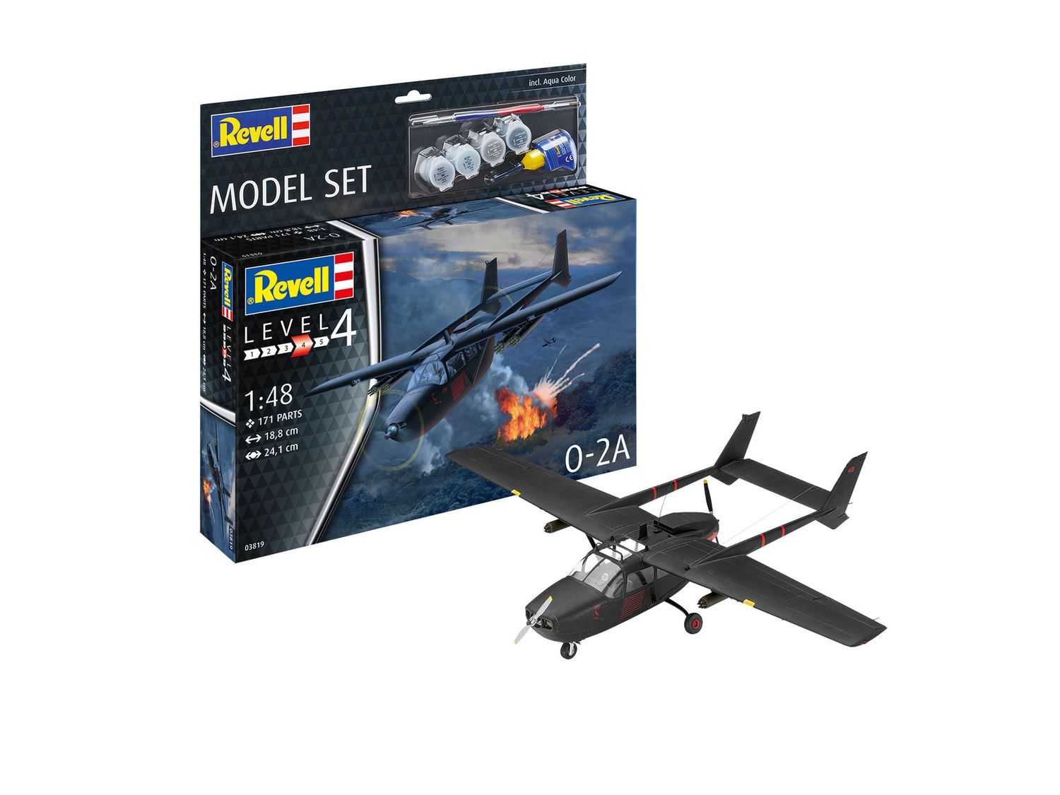 Revell 63819 - O-2A 1:48 met lijm en verf