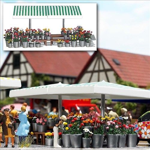 Busch 1072 - Marktstand »Blumen«, H0
