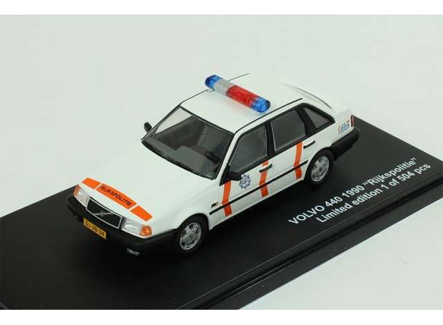 Triple 9 1:43 - Volvo 440 *Rijkspolitie* DJ-VB-34, white/orange, 1990