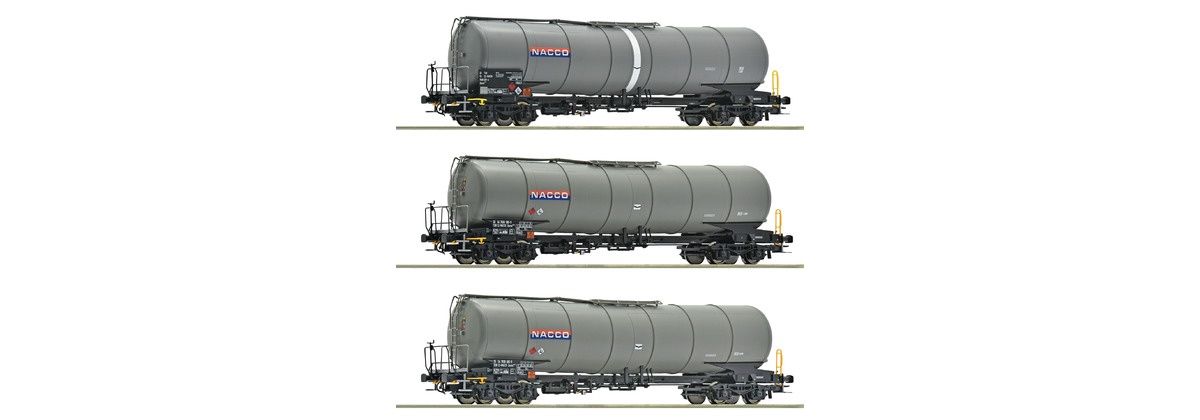 Roco 6600197 - 3-tlg. Set: Kesselwagen, NACCO