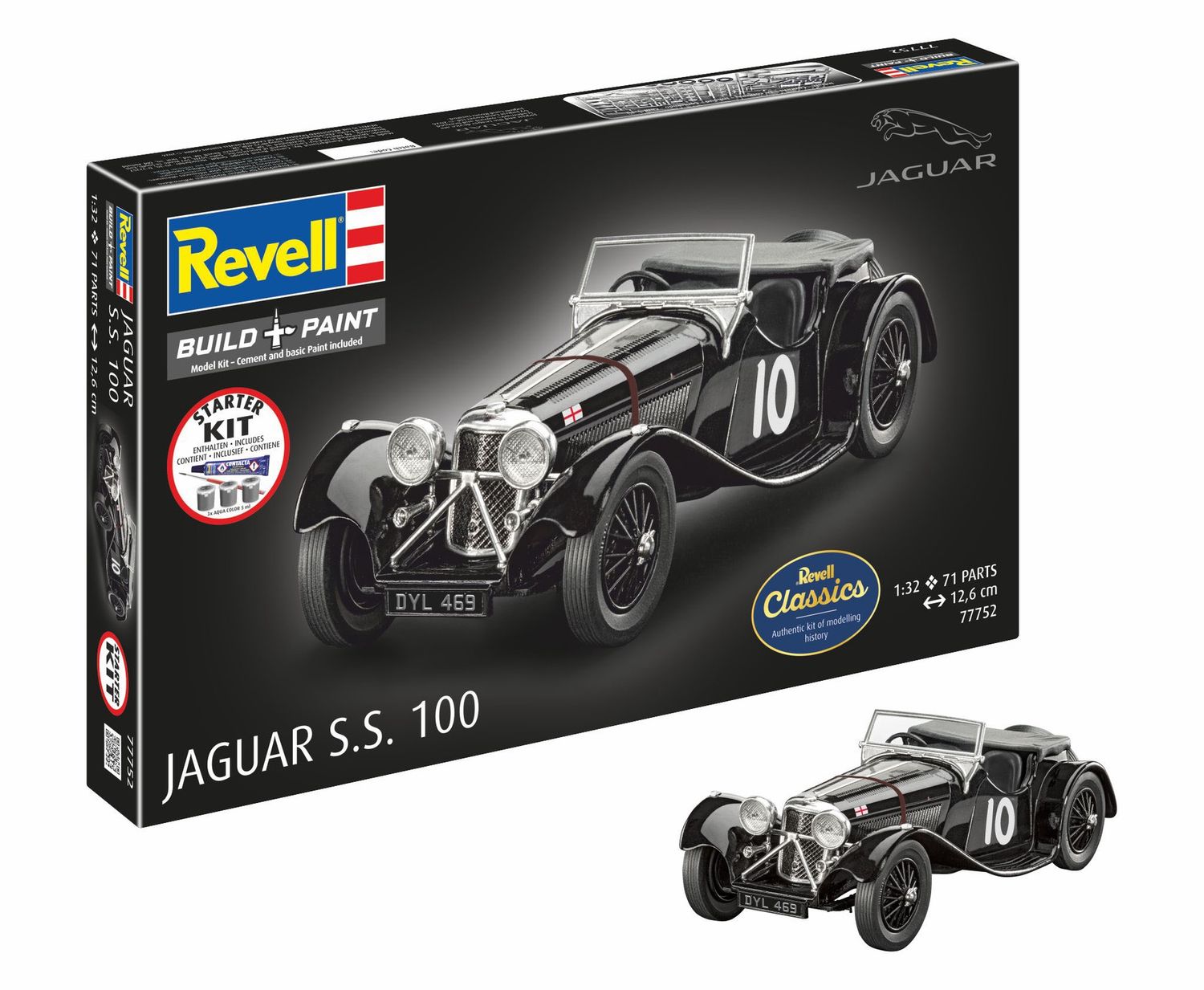 Revell 77752 - Starter Kit Jaguar SS 100 1:32