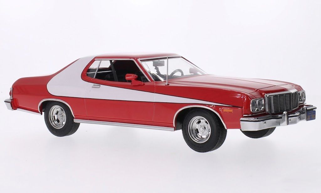 MCG 1:18 - Ford Gran Torino, rot/weiss, 1975