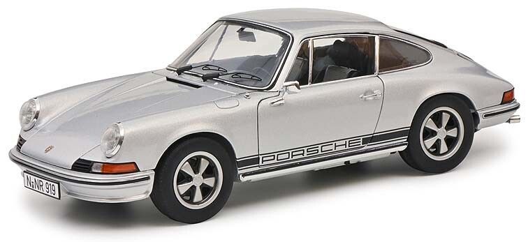 Schuco 1:18 -  Porsche 911S Coupé 1973, zilver metallic