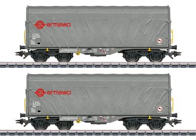 Märklin 47230 - Set wagons met zeildoeken schuifwanden, NL "Ermewa", H0