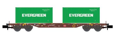 Hobbytrain H23204 -  CONTAINERWAGEN SGJKKMMS 699 DB, EP.IV, EVERGREEN