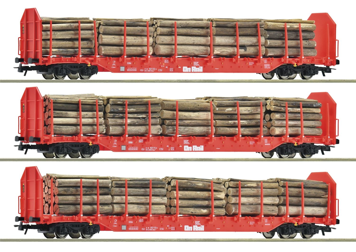 Roco 6600318 - 3-tlg. Set: Rungenwagen, OnRail, H0