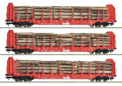 Roco 6600318 - 3-tlg. Set: Rungenwagen, OnRail, H0