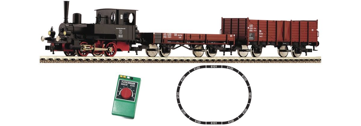 Fleischmann 633071 - Analoges Startset "Güterzug mit Tenderlok und Sound"., H0