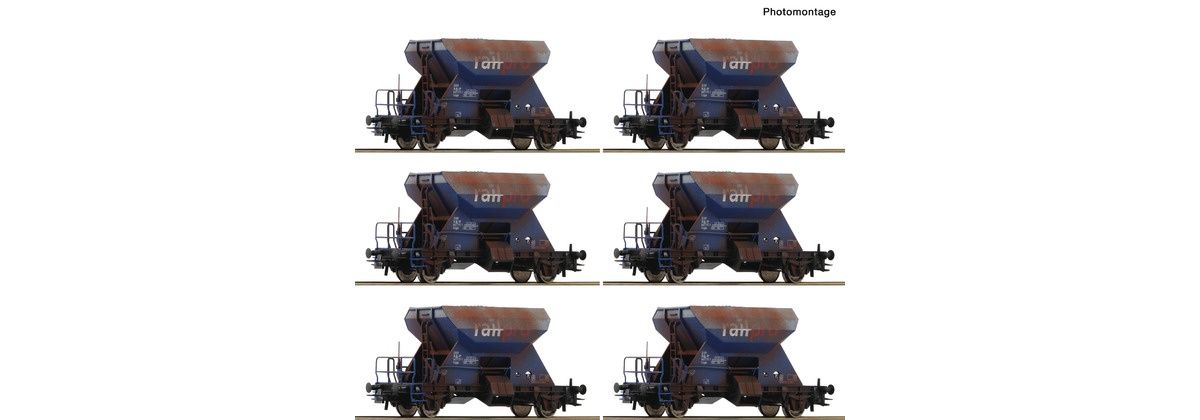 Roco 75959 - 12-tlg. Display: Gealterte Schotterwagen, Railpro, H0