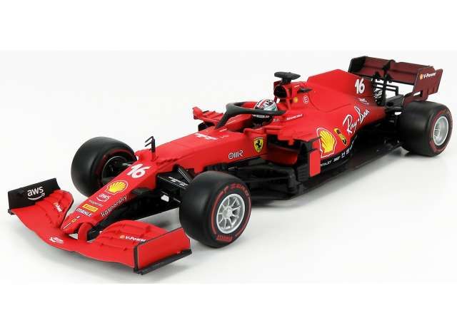 Bburago 1:18 - Ferrari F1 SF21 #16 Charles LeClerc Racing Car, red, 2021