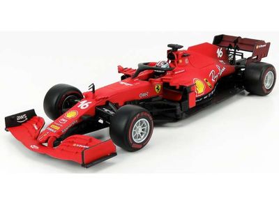 Bburago 1:18 - Ferrari F1 SF21 #16 Charles LeClerc Racing Car, red, 2021