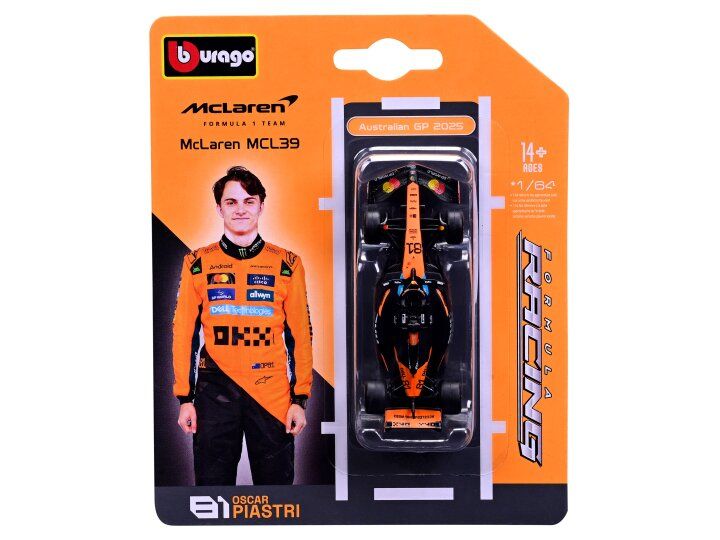 Bburago 1:64 -  Mclaren MCL39 #81 OSCAR PIASTRI 2025