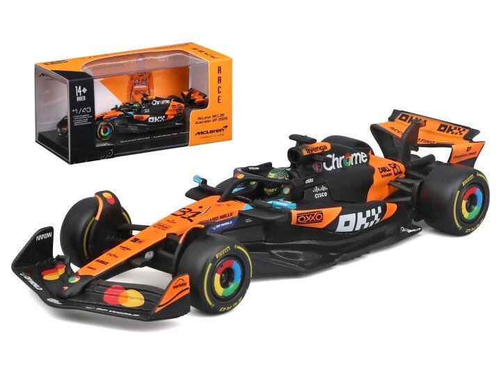 Bburago 1:43 -  Mclaren MCL39 #81 OSCAR PIASTRI 2025 with Helmet