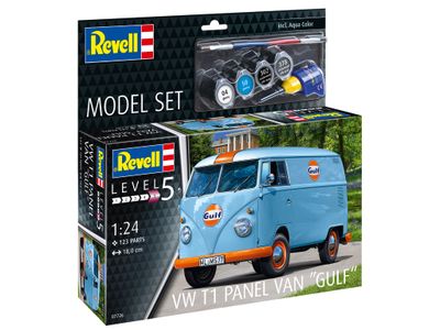 Revell 67726 - VW T1 panel van (Gulf Decoration) (met verf en lijm)