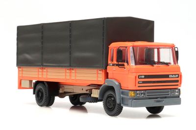 Artitec 487.053.01 - H0 | DAF kantelcabine 1987, open bak, huif, oranje