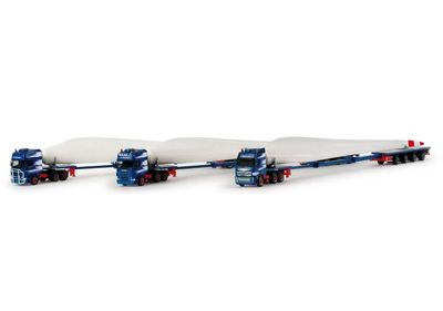 Herpa 1:87 - Zwaartransportset met 3 trucks – windturbine P. Adams