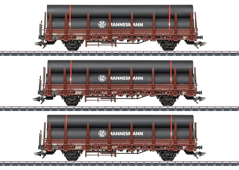 Märklin 46563 - H0 | Set rongenwagens nr. 1 met lading stalen buizen (MHI)