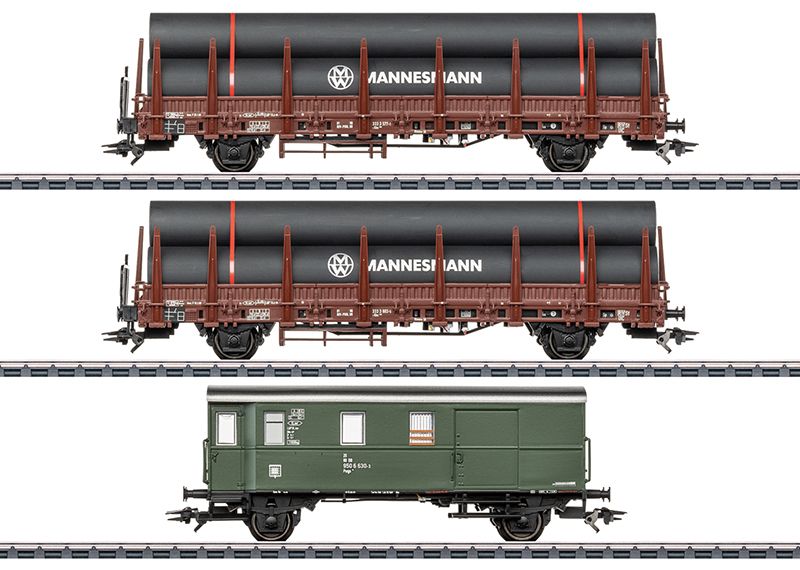 Märklin 46569 - H0 | Set rongenwagens nr. 2 met lading stalen buizen (MHI)