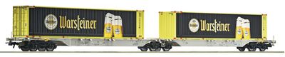 Roco 6600320 - H0 | Dubbele containerdraagwagen Sggmrs AAE met Warsteiner-containers