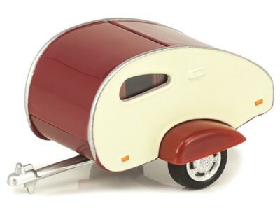 Cararama 1:43 - Caravan wit/rood