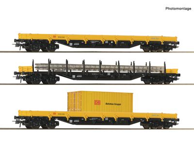 Roco 6600430 - H0 | 3-tlg. Set: Rungenwagen, DB Bahnbau