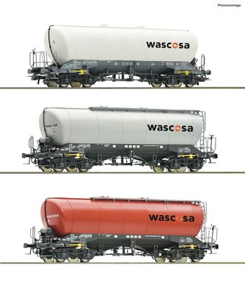 Roco 6600432 - H0 | 3-tlg. Set: Silowagen, Wascosa